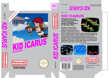 KID ICARUS PAL ESP CAJA BOX PLANTILLA NES RETRO