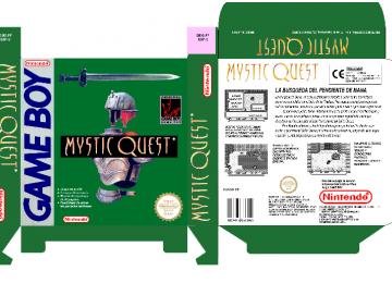 MYSTIC QUEST PAL ESP CAJA BOX PLANTILLA GAME BOY RETRO