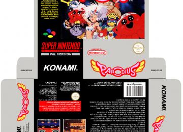 PARODIUS PAL ESP CAJA PLANTILLA BOX SUPER NINTENDO