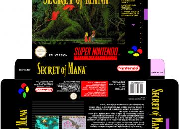 SECRET OF MANA PAL ESPAÑA CAJA BOX PLANTILLA SUPER NINTENDO RETRO