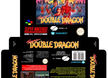 SUPER DOUBLE DRAGON SNES CAJA BOX PLANTILLA RETRO