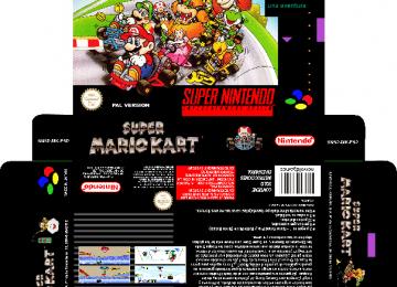 SUPER MARIO KART CAJA BOX PLANTILLA SNES SUPER NINTENDO RETRO REPRO BOX