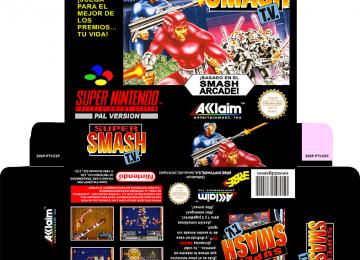 SUPER SMASH TV SNES CAJA RETRO PLANTILLA COVER SNES